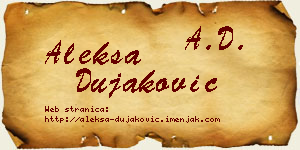 Aleksa Dujaković vizit kartica